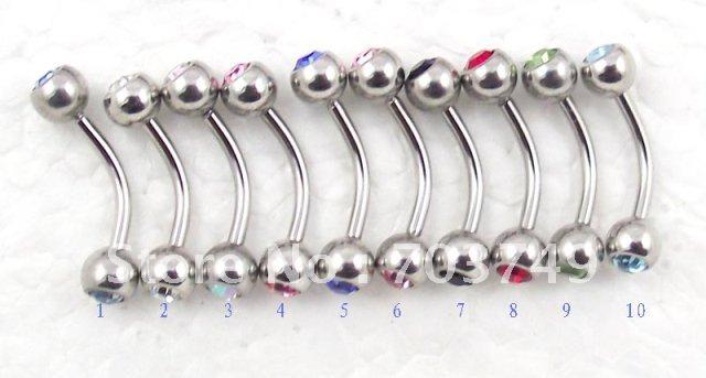 Wholesale-OP-Wholesale - 4mm ball arc stainless steel body piercing jewelry Eyebrow Lip nail HRBJ027