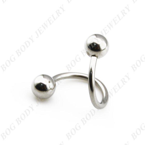 Wholesale-OP-BOG-14g Spiral Barbells-Stainless Steel Spiral Cartilage Lip Eyebrow Tragus Rings Body Piercing Jewelry Various Sizes available