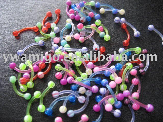 Wholesale-OP-100pcs Free Shippment Colorful Body piercing Jewelry -Eyebrow Jewelry