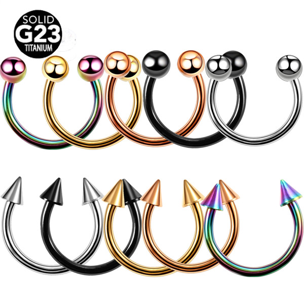 1PC G23 Titanium Nose Rings Ear Piercing Helix Piercings Labret Piercings Septum Nose Lip Eyebrow Ear Piercings CBR Body Jewelry