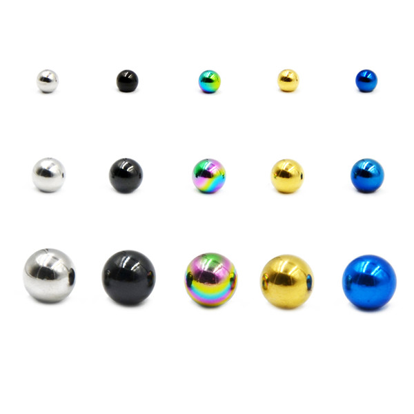 Showlove-10PCS Stainless Steel Round Ball Replacement Bead Lip Eyebrow Tongue Earring Belly Body Piercing Jewelry 14g/16g