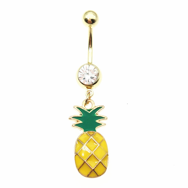 Fruit Belly Button Ring Fashion Body Piercing Jewelry Pineapple Navel Piercing