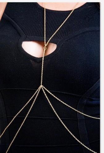 DHL Belly Chains Lady Sexy Golden Body Belly Waist Chain Bikini Beach Harness Necklace Women Double Layer Body Chains Body Jewelry