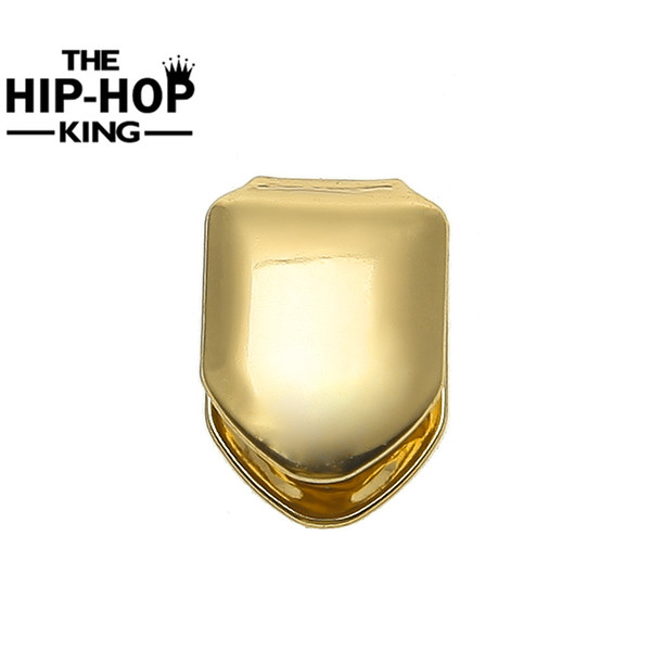 Gold Color Single Teeth Grillz Plain Canine Tooth Grill Cap Top &Bottom Grill For Halloween Christmas Party