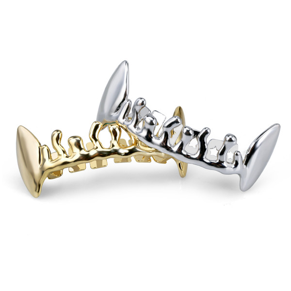 Gold-plated Water Drop Canine Lower Teeth Bracket Personality Clown Hip-hop Decorative Golden Dental Bracket New Hot Selling