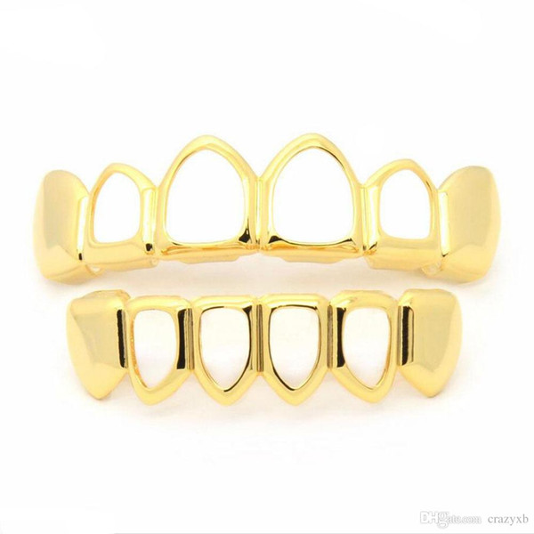 Gold Silver Plated Top Bootom Vampire Teeth Protector Halloween Christmas Party -W128