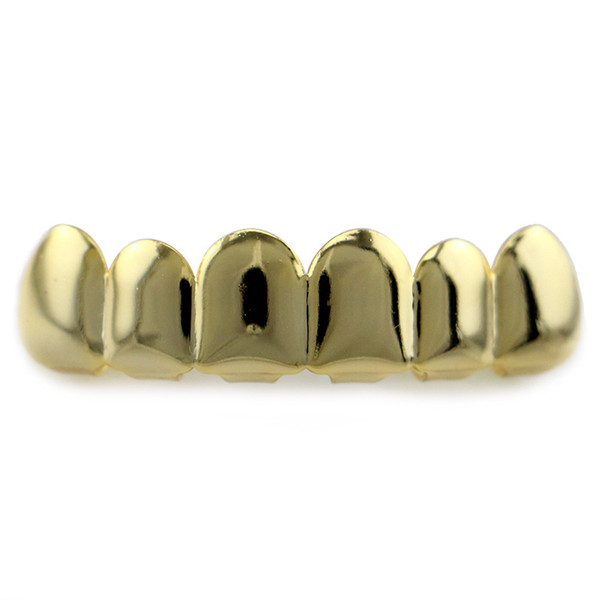 Fashion Gold Teeth Grills Hip Hop Tooth Top & Bottom Grills Dental Halloween Vampire Teeth Caps Body Jewelry