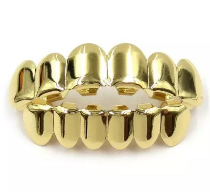 Gold Color Grillz Teeth Grillz Fashion Electroplating Teeth Grillz Teeth Mouth Grills Body Jewelry For Women &Men Cocotina D02872