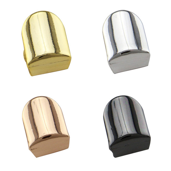 4 Colors 5pcs Gold Plated Shiny Single Grills Teeth Cap Hip-Hop Teeth Plain Solid Removable Grills