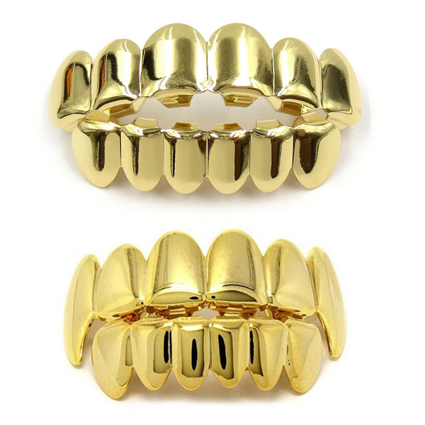 4 Colors 2 Designs Grills Set With Silicone Model Vampire Iced Out Hip Hop Jewelry Stainless Steel Jewelry