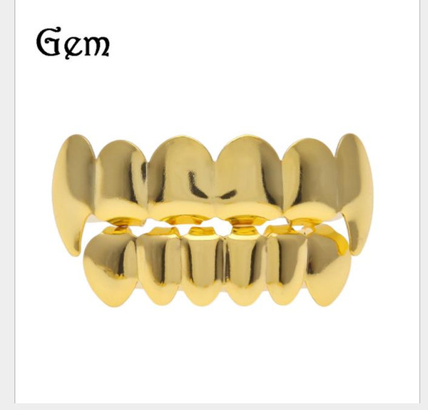 New rapper hip hop gold tooth sleeve teethgrills European and American teeth