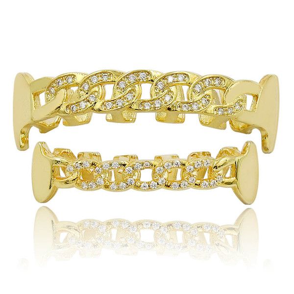 New hip-hop golden tooth set with hollowed gold Halloween tooth ornaments