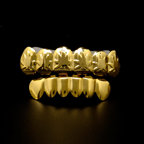 Hip hop teeth grillz maple leaf 24k real gold plated tooth brace Halloween accessory fashion teeth grills rapper