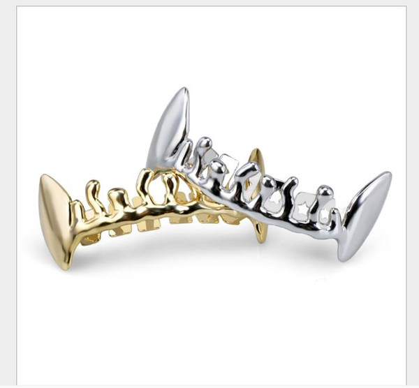 2019 Gold-plated water drop canine lower teeth bracket personality clown hip-hop decorative gold bracket