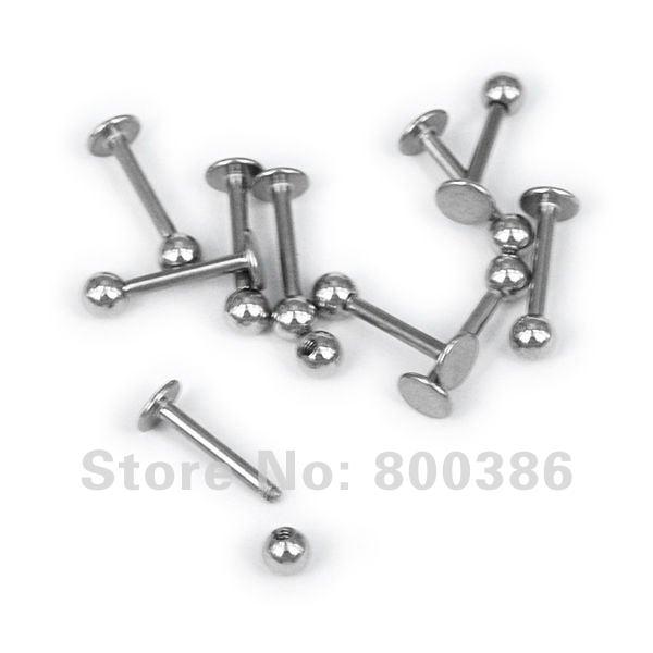 Wholesale-OP-50 Pieces 18G 1*18mm surgical steel barbell nose lip stud Ear body picercing ring FR01