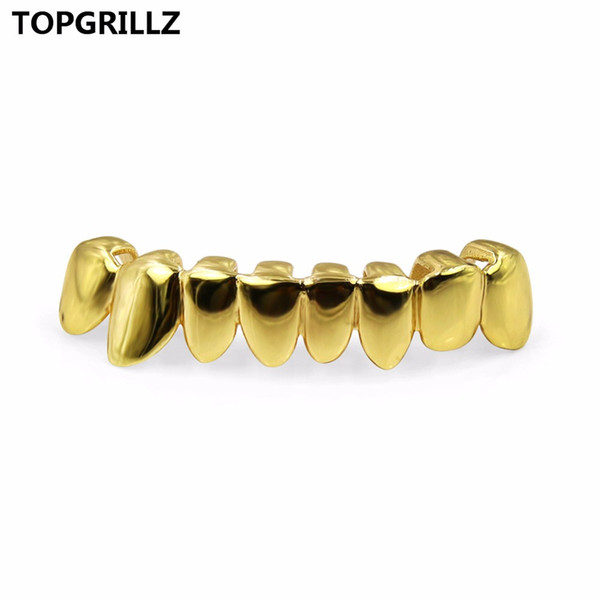 TOPGRILLZ Yellow GOLD Color PLATED DRIP STYLE Teeth GRILL DRIPPING Bottom GRILLZ Shaped Tooth Grills