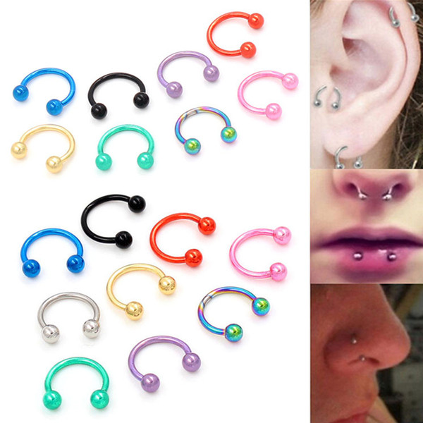 Titanium Nose Ring C Clip Lip Piercing Burun Nose Rings Hoop for Women Body Piercing Jewelry Gift 10PC Fake Septum Randomly