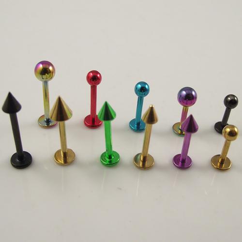 100pcs lip ring mixed colors Lip Ring, 316 stainless steel Jewelry UV labret body piercing jewelry