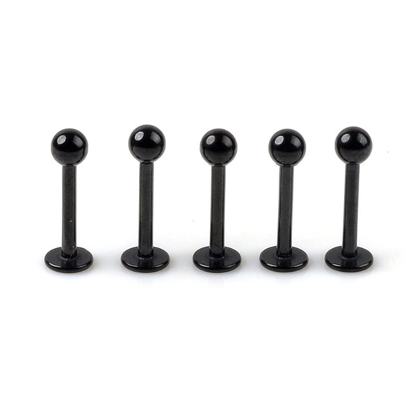 Brand New Black 100pcs 18g Stainless Steel Labret Lip Tongue Rings Barbell Ear Tragus Cartilage Piercing Studs Body Jewelry