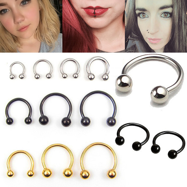 3pcs/lot Surgical Steel Captive Bead Ring BCR Punk Style Nose Ear Eyebrow Lip Nipple Penis Clicker Septum Piercing Body Jewelry