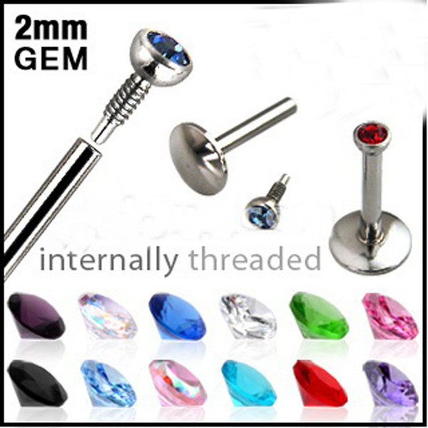 100PCS Internally thread Labret Lip Chin Ring Monroe Bar Tragus Bars 1.2X6/8/10X2MM Nose Eyebrow Body JEWELRY