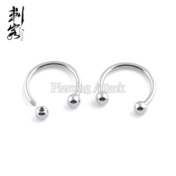 Free Shipping Wholesale 16 Gauge Body Piercing Jewelry 316L Surgical Steel Horseshoe Labret Lip Rings With Ball