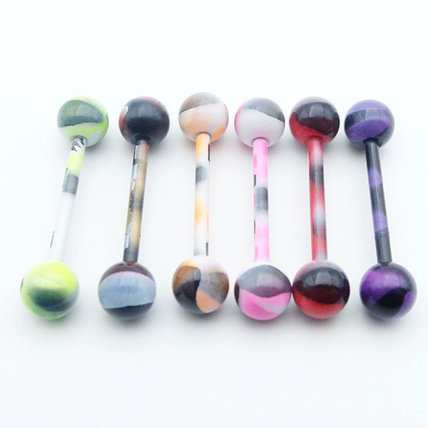 50pcs/Lot Titanium steel Lip Tongue nail Piercing Septum Industrial Barbell Flesh Tunnels Ear Plugs Ear Expanders Body Jewelry