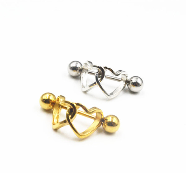 Lot20pcs Body Jewelry- Heart Ear Studs/Earring Stainless Steel Helix Bar Upper Earring Body Piercing 16g New