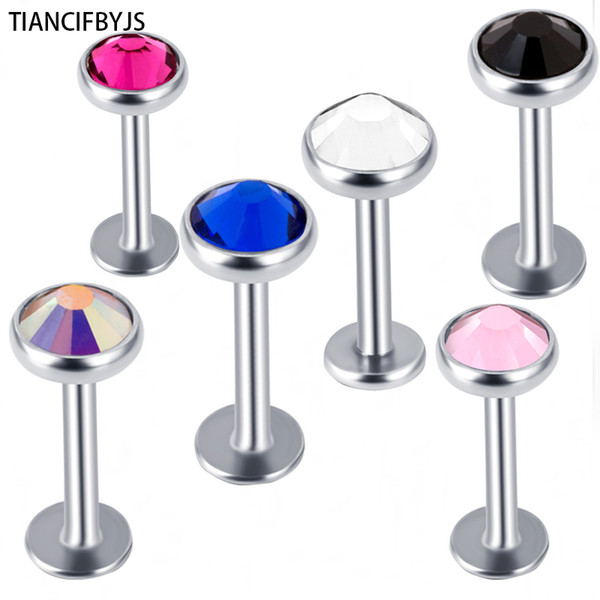 Woman 16G Labret Stud Set Jewelry Stainless Monroe Lip Piercing Bar Body Jewelry Nose Cartilage Helix Ear Screw Bar