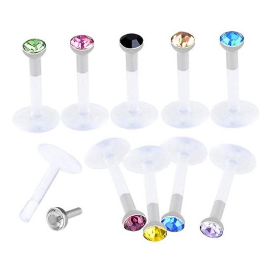 500Pcs Bioplast Flexible Labret Lip Ring Ear Helix Tragus Cartilage Studs Piercing Mixed Color Body Piercing Jewelry