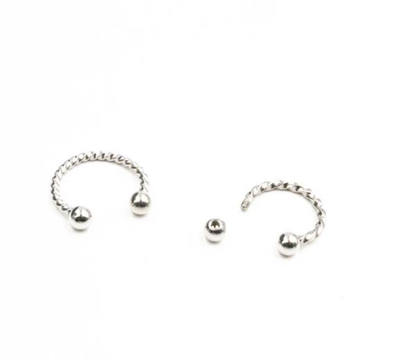 LOT50pcs Body Jewelry - 16g Surgical Steel Twist New Ear/Nose/ Lip Labret Bar Lip Piercing CBR Horseshoes Diath Helix Hoop Ring