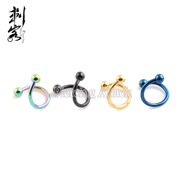 Free Shipping 16 Gauge Titanium Anodized 316L Surgical Steel Spiral Twister With Spike Mixed Colors Body Jewelry 30 pcs per lot