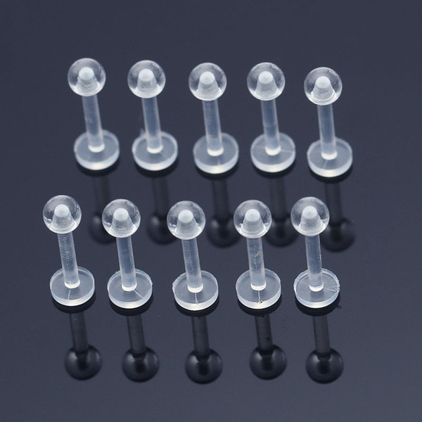 New Bioflex Retainer Lip Straight Labret Rings Stud Earrings Clear Acrylic Bio 8mm Fashion Body Piercing Jewelry