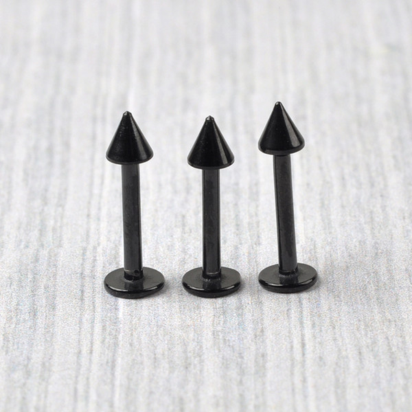 Punk 100pcs Spike Labret Studs Lip Ear Tragus Cartilage Piercings Jewelry 18G Stainless Steel Body Jewelry Wholesale