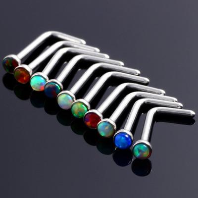 New Arrival Opal Stone Labret Ring Stainless Steel Tragus Ear Stud Piercing Helix Body Piercing Jewelry Anti allergy