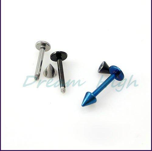 Free Shipping lip ring Plating titanium Labret piercing 316L surgical steel Body piercing Jewelry 100pcs/lot Promotional Gift 16G