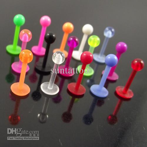 100pcs soft Flexible cone ball Lip Ring pure Color Lip Rings,1.2x8x3mm Soft labret Body Piercing Jew