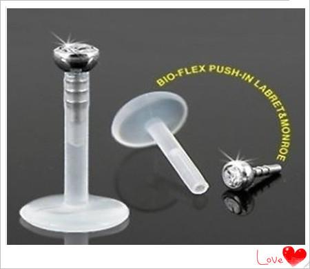 CF109 free shipping ,wholesale 30pcs/lot body jewelry acrylic internally threaded lip labret ring lip stud