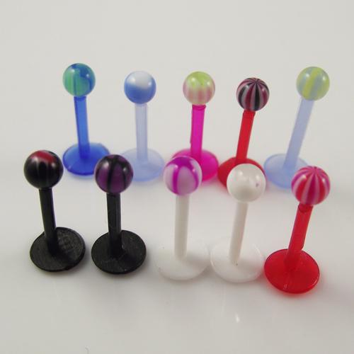 100pcs 16G soft flexible lip ring mixed colors Lip Ring, Jewelry UV labret body piercing jewelry