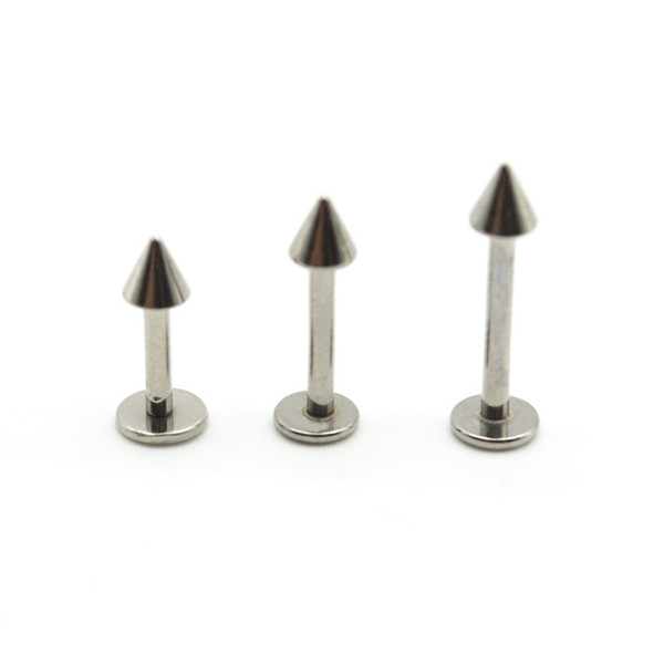 Cone Labret Ring Lip Stud Bar Spike Surgical Steel 16 Gauge Popular Body Jewelry Cartiliage Tragus Monroe Piercing Chin Helix