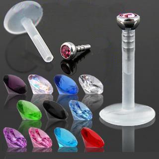 Body Piercing Jewelry mix 10 colors Labret Piercing Rhinestone Labret Lip Rings Womens Labret Stud Lip Bars 100pcs/lot