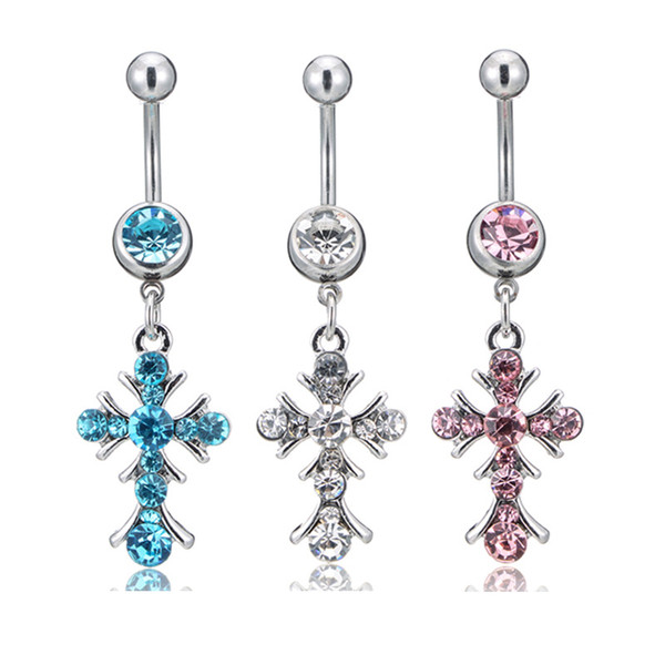 Sexy Crystal Cross Tree Of Life Belly Bars Belly Button Rings Belly Piercing dreamcatcher Tassel Body Jewelry Navel Piercing Rings