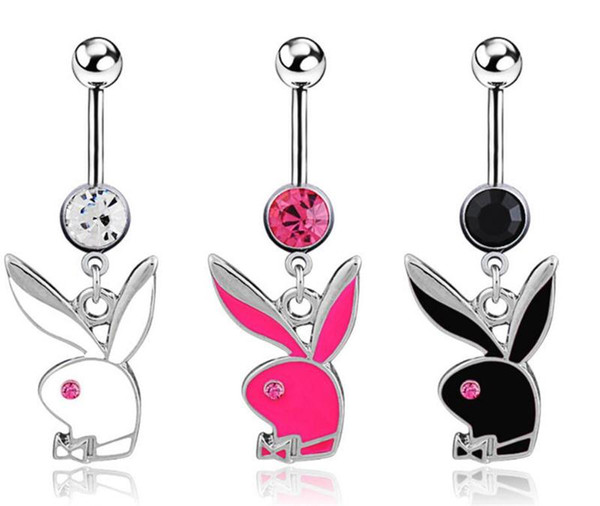 Charm Rabbit Belly Button cute Rabbit Navel Rings Body Piercing Jewelry Rabbit Dangle belly rings Accessories Fashion pendant