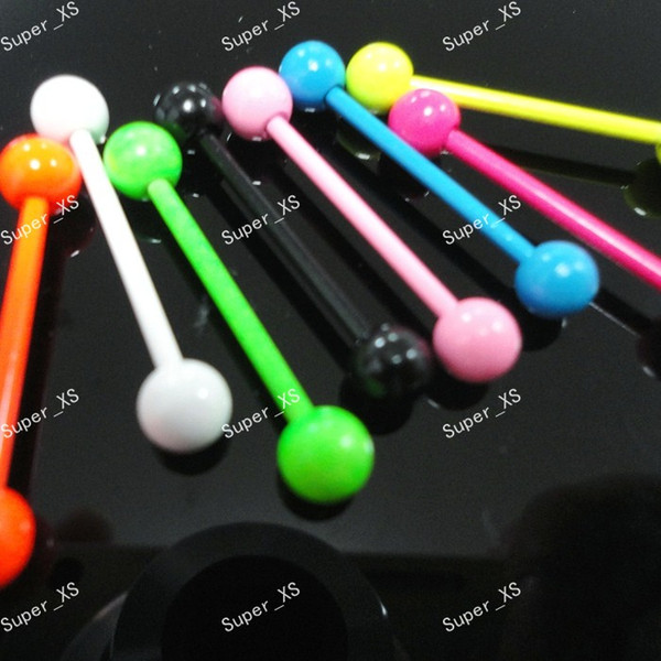 Hot Sale Color Noctilucous Lip Belly Eyebrow Ear Barbell Piercing Jewelry Bulks Lots Plug Free Shipping LR537