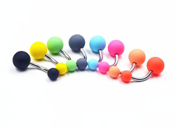 New hot Acrylic Candy Color belly nave ring body piercing jewelry Grind belly buttonring Bar Rings