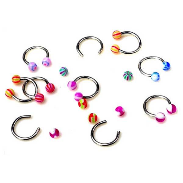 Random Color Acrylic Candy Color Double Ball Belly Button Ring for Women Pircing Surgical Steel Navel Piercing Body Jewelry