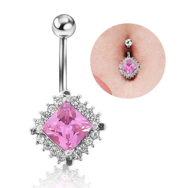 Diamond embedded belly button ring. Club navel button, belly button spot wholesale