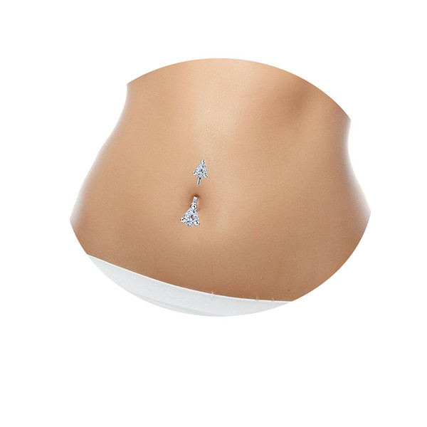 Short version of zircon drop navel nail is a new cross-border body piercing CZ navel ring