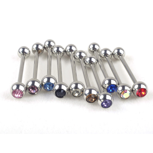 1PC Stainless Steel Cartilage Tragus Barbell Tongue Ring Piercing Ear 10 Colors Nail Ear Clasp Ear Bone Barbell Body Jewelry