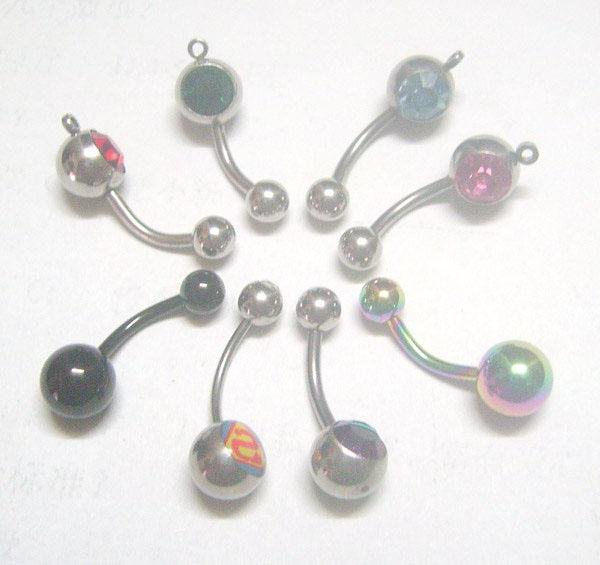 Free Shipping 10pcs/lot Stainless Steel Navel Bell Button Rings For DIY Body Jewelry 20mm BE1